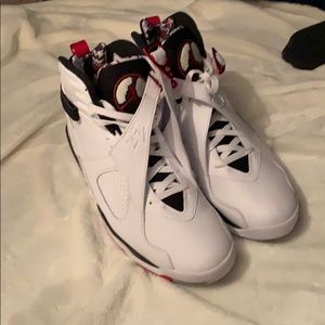Size 13 Air Jordan 8 Retro white/black/red/grey.